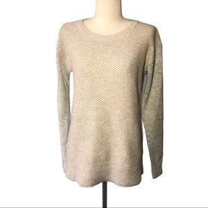 Banana Republic S heather beige and grey sweater.